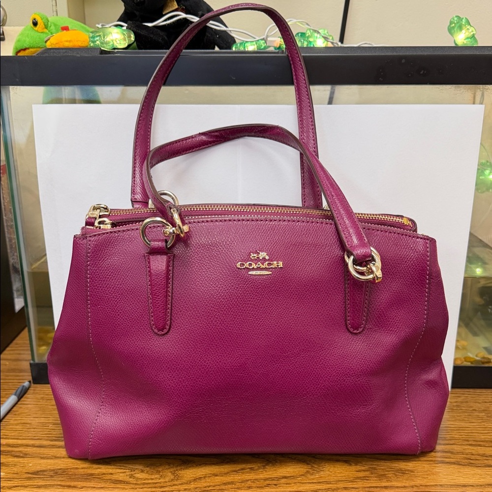 Women's Magenta Satchel with Coach Emblem
